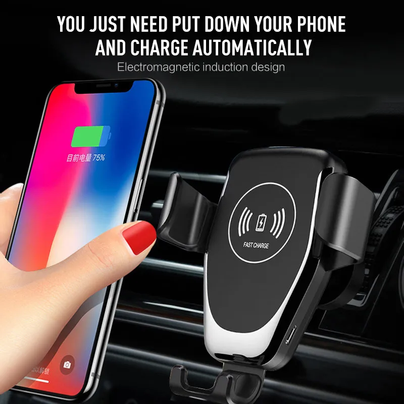 Автомобильный держатель для кондиционера, инструменты для iphone, автомобильные аксессуары, анти-шок, быстрое Qi 360 градусов, вращающееся Беспроводное зарядное устройство