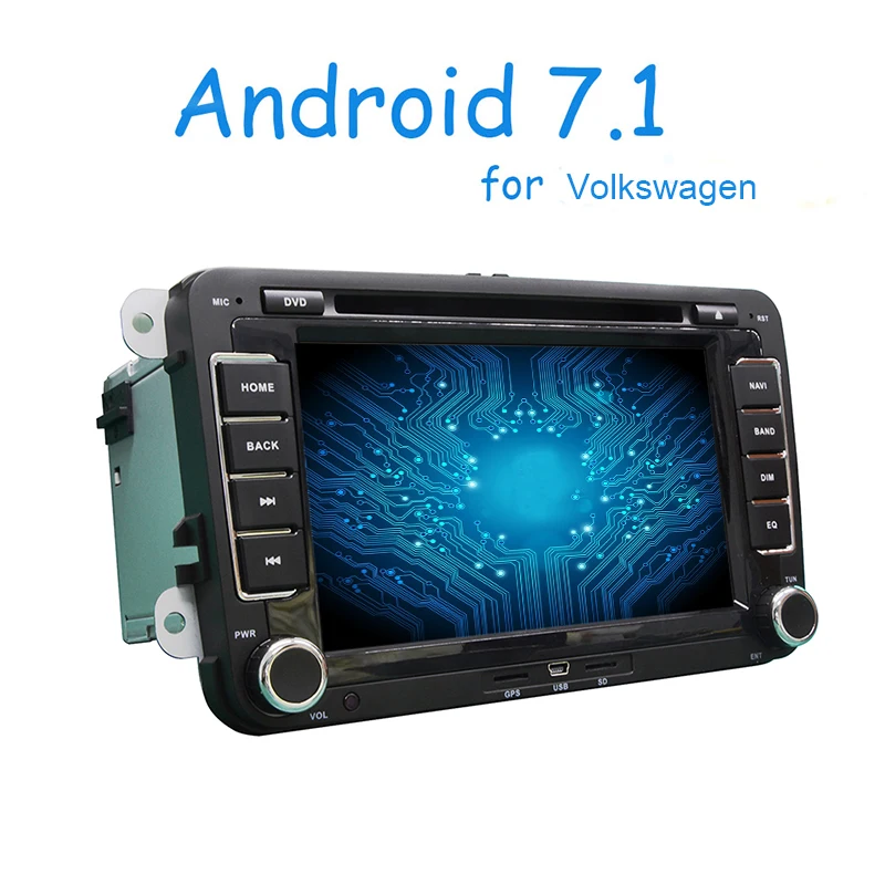 Excellent 2 din Android 7.1 Car DVD player Car Radio GPS for VW GOLF POLO JETTA TOURAN MK5 MK6 PASSAT B6 with stereo,bluetooth,FM/AM 1