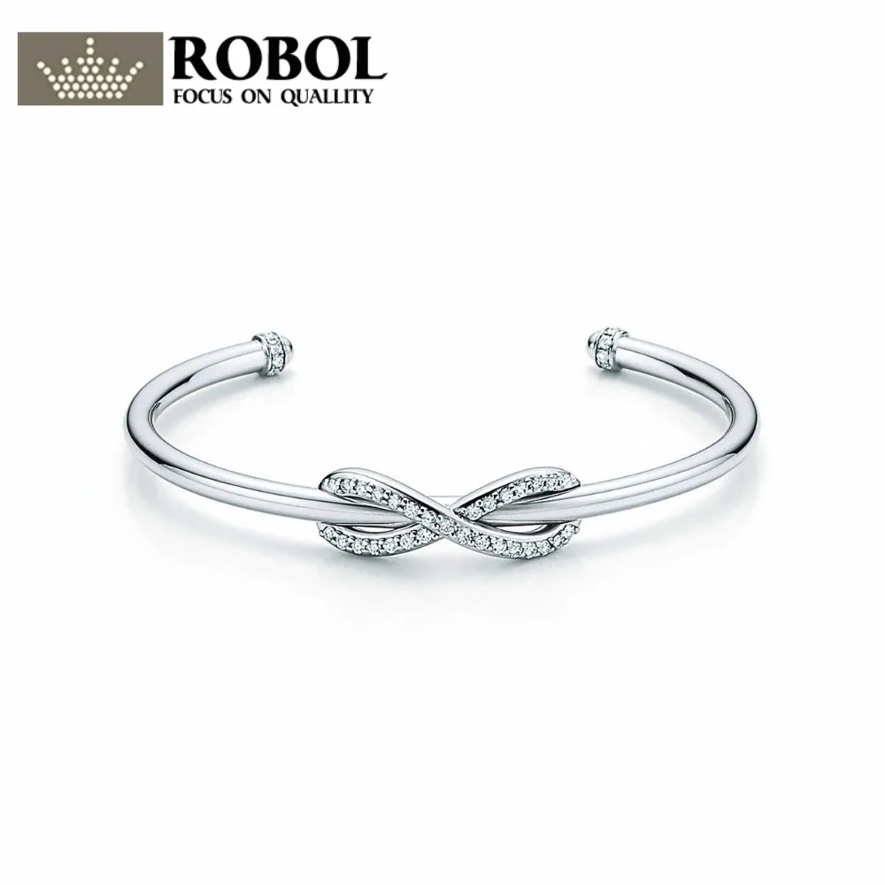 

ROBOL TIFF 925 Sterling Silver Original Eternal Vitality Chain Tiff Bracelet For Women Authentic Fine Jewelry Christmas Gift