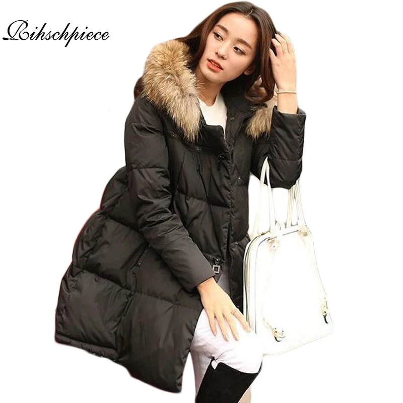 Зимняя женская парка Rihschpiece 2018 размеры до 5XL Женская куртка Длинная толстовка с