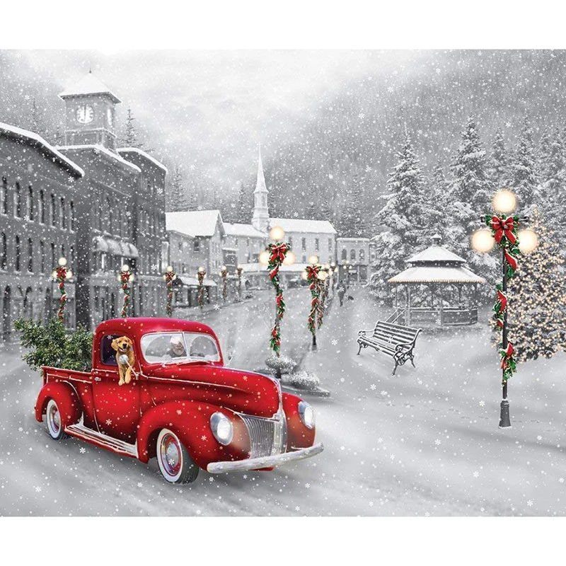 

DUTEY 5D DIY Full Drill diamond painting “Red car in the snow” 3d embroidery cross stitch rhinestone mosaic home decor gift