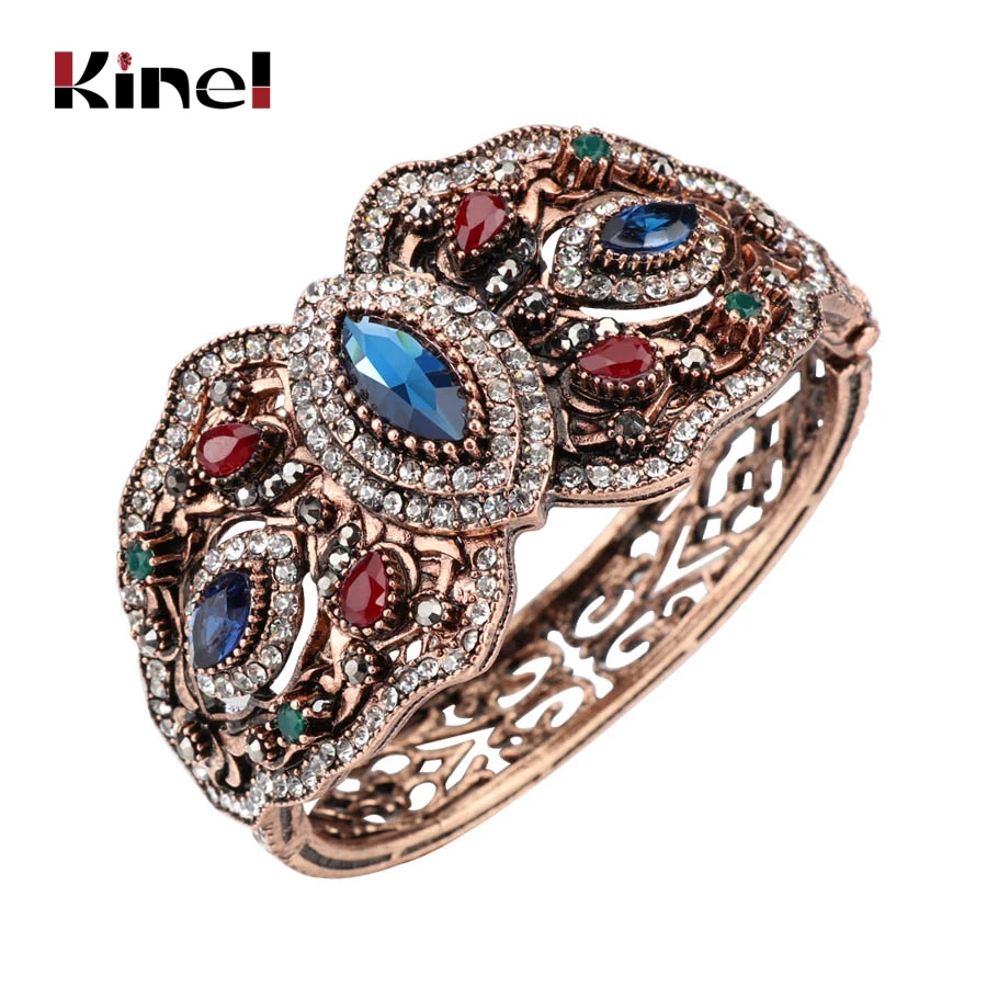 Уникальный синий винтажный браслет манжета Kinel ювелирные изделия оптовая