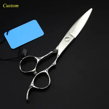 

Custom name japan 440c 6 inch Plum handle hair cutting scissors barber makas cut shears haircut scissor hairdressing scissors