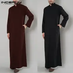 2019 мужские халат кафтан платье мусульманскую одежду Саудовское платье полной длины халат Арабские накидки и таубы мужские рубашки