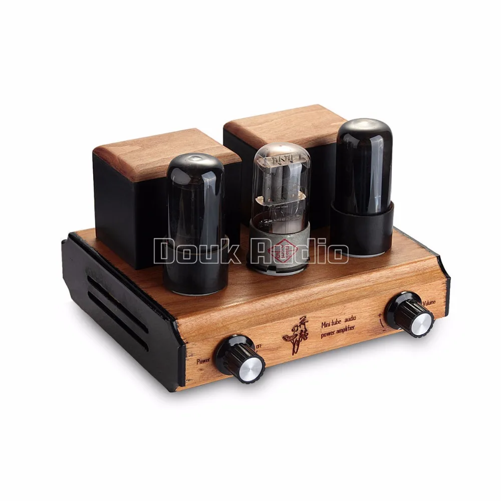 Douk Audio Vintage Mini 6P6P Tube Power Amplifier Single-Ended Stereo Class A HIFI AMP 3.5W*2 Pure Handmade boyun hifi el34 valve tube amplifier 2 0 channel stereo single ended class a amp 12w 2 finished product 110 240v