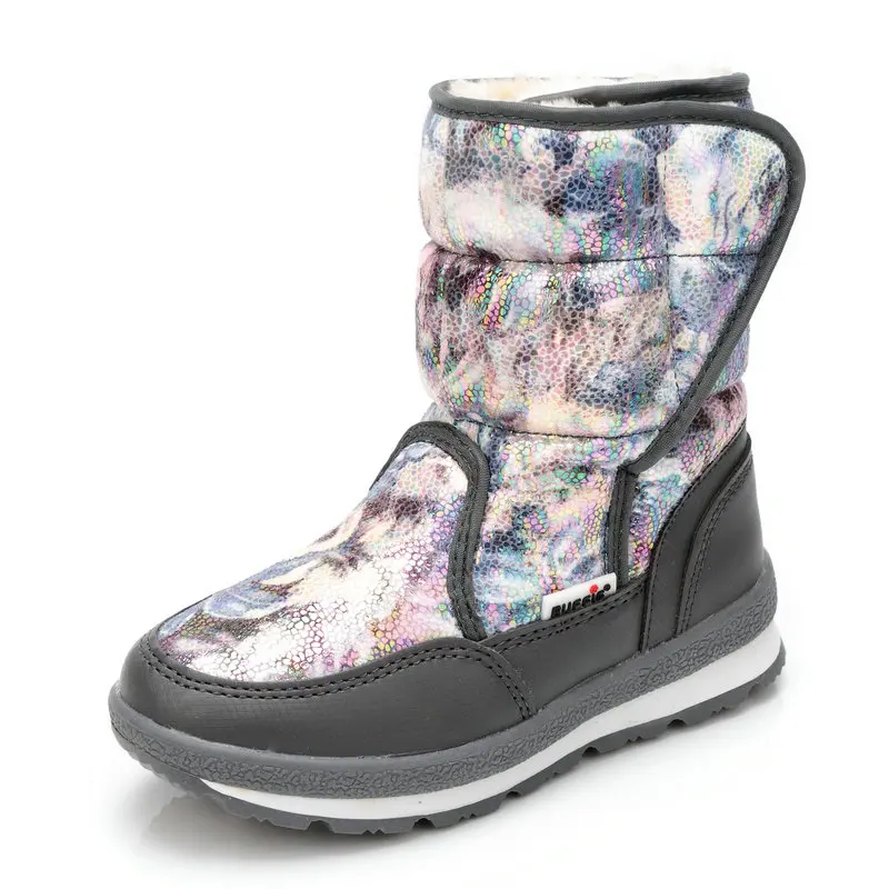 

Mimi-children snow boot synthetic thick plush strong toe and heel nice shape style boy and girl warm shoes water-resistance boot