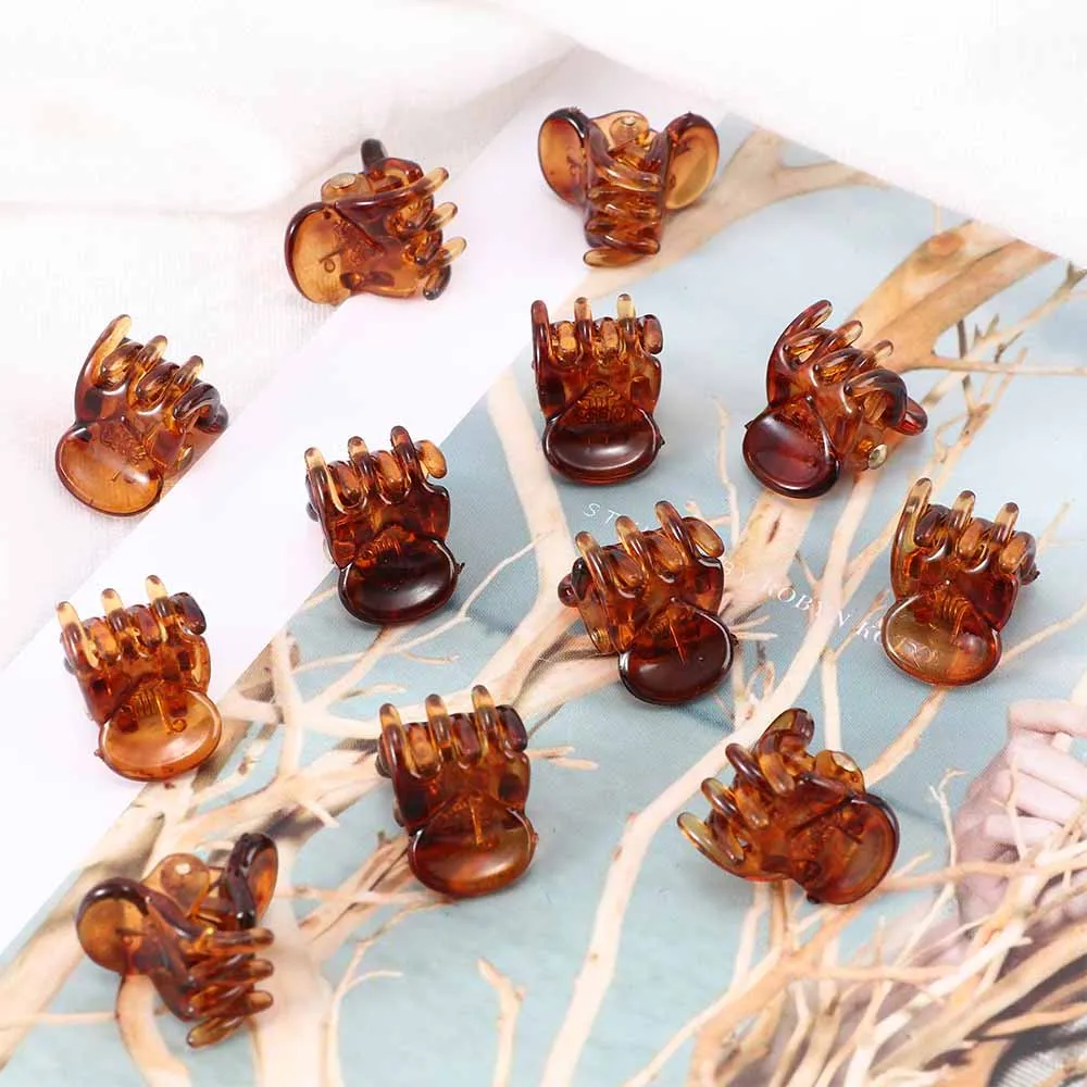 

12pcs Plastic Joint Mini Hair Grips Clamps Women Spring Cute Hair Clips Claws For Lady Hair Pins Hair Accessories