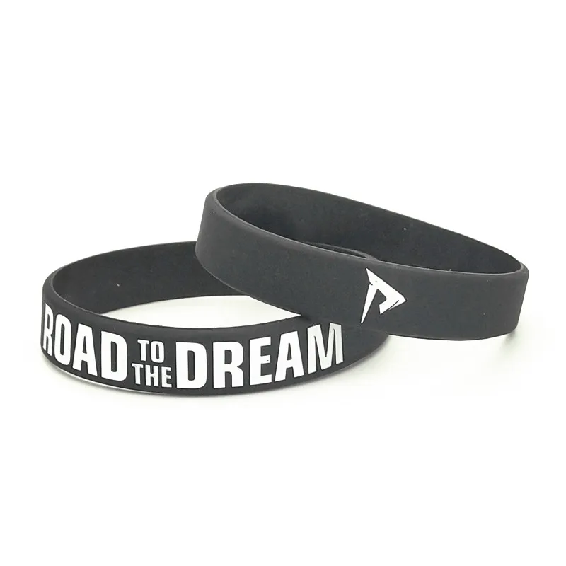 Road to the Dream Rubber Silicone Bracelets&Bangles silicone wristband Ink Filled Letter Women Men Bracelet Rubber Wrstband Gifts SH307 1PC