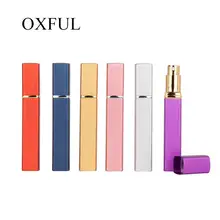 1 шт., 6 цветов, металлический чехол, стеклянный резервуар, 12 мл, флакон для духов, алюминиевая насадка, Заправляемый спрей, флакон для парфюмерии, косметический стеклянный контейнер