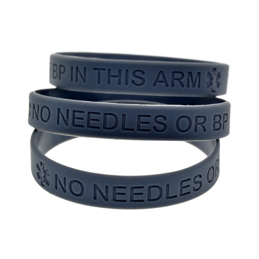 

OneBandaHouse 1PC Medical Wristband No Needles or BP in This Arm Silicone Bracelet