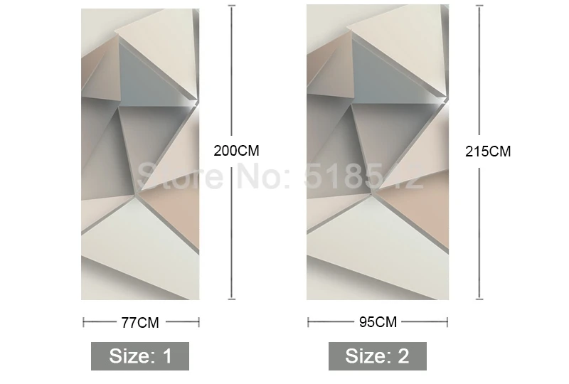 2 шт./компл. творческий геометрический узор двери Стикеры s настенные украшения дома ПВХ Водонепроницаемый Спальня двери Стикеры наклейки на стене обои
