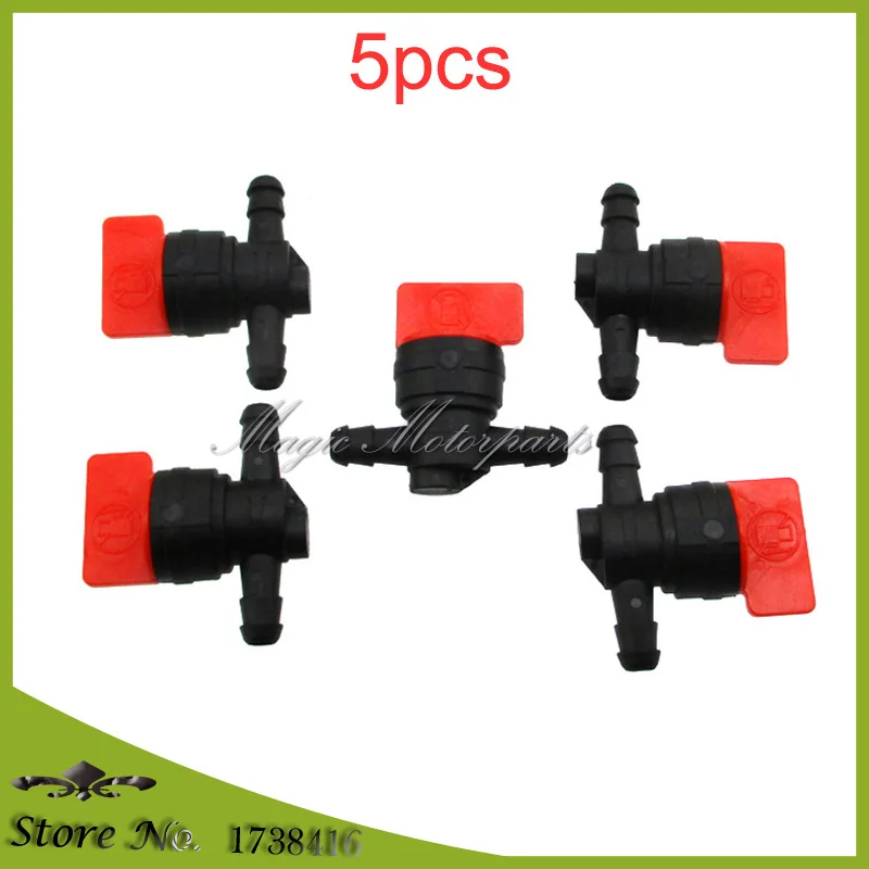 

5pcs 8mm InLine Fuel Gas Cut Shut Off Valve Petock Fits 1/4" ID Fuel Line Suzuki Kawasaki For Briggs & Stratton 494768 698183