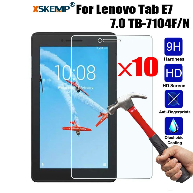 XSKEMP 10 шт./лот оптовая продажа 9 H + закаленное Стекло для lenovo Tab E7/E8/E10/M10/P10 ультра-тонкий Экран протектор фильм покрытие