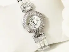 BS brand Pearl Scale Crystal Diamond Rolling Bracelet Women s Watches Brand Luxury Fashion Ladies Watch