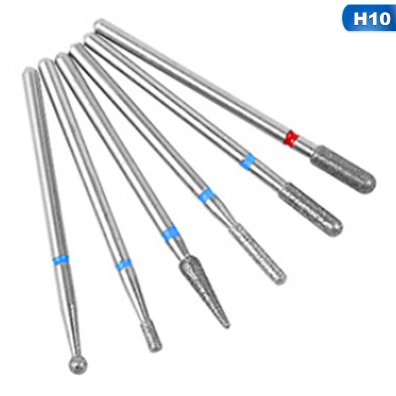 6pcs/bag Diamond Silicone Nail Drill Bit Set Electric Machine Burrs Accessories Milling Cutter for Manicure Remove Nail Gel Tool - Цвет: NA3619 10
