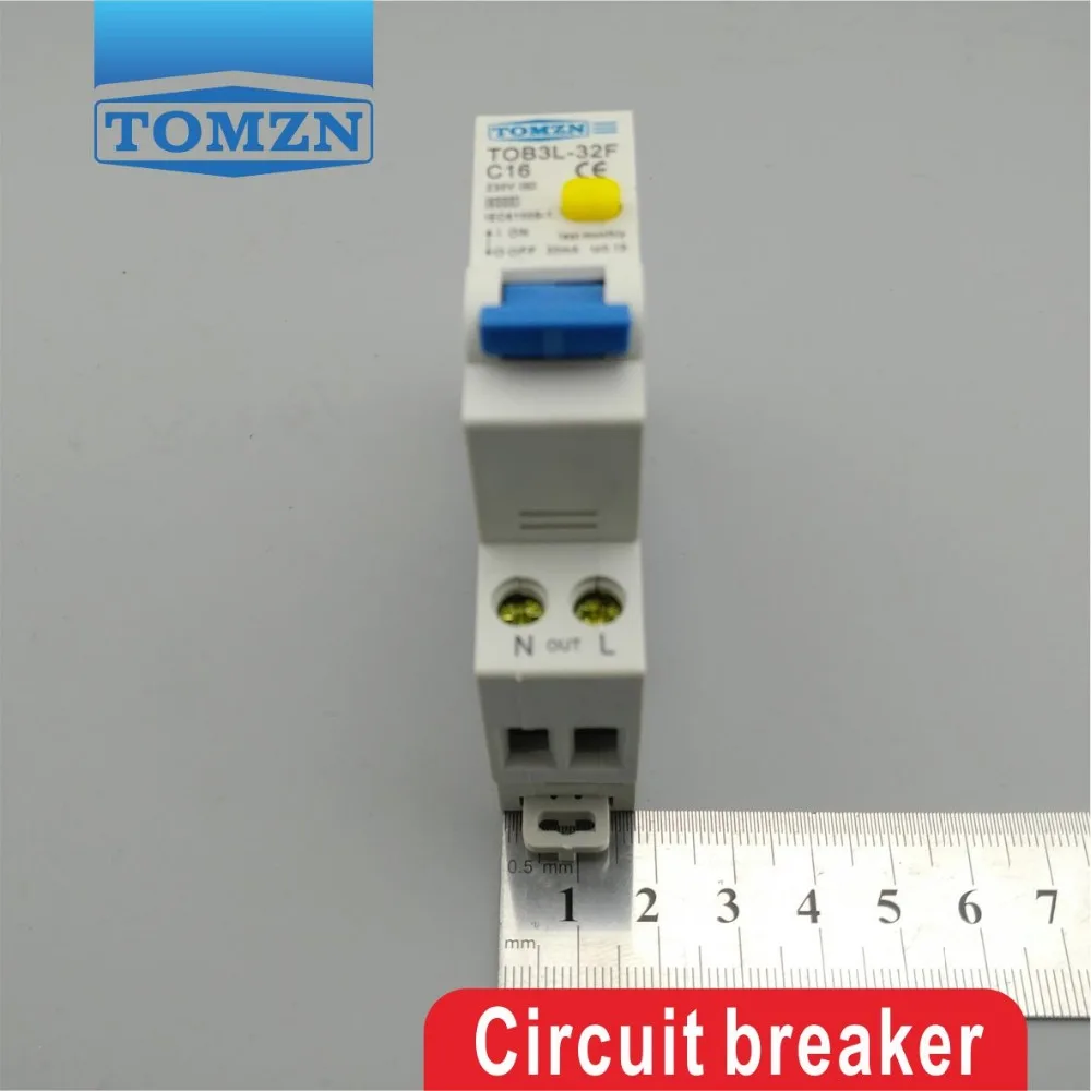 TOB3L 32F 18 мм RCBO 16A 1P + N 6KA выключатель остаточного тока с защитой от перегрузки по