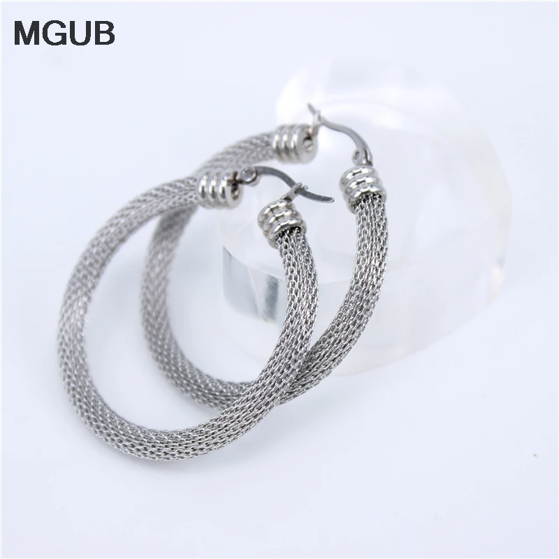 

MGUB silver color gold color tennis Hollow Light earrings 32mm 42mm 52mmStainless steel women fashion jewelry gifts LH380