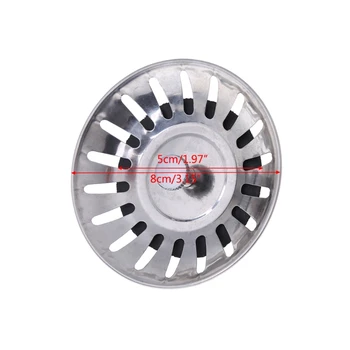

Kitchen Waste Stainless Steel Sink Strainer Plug Drain Filter Stopper Basket Drainer