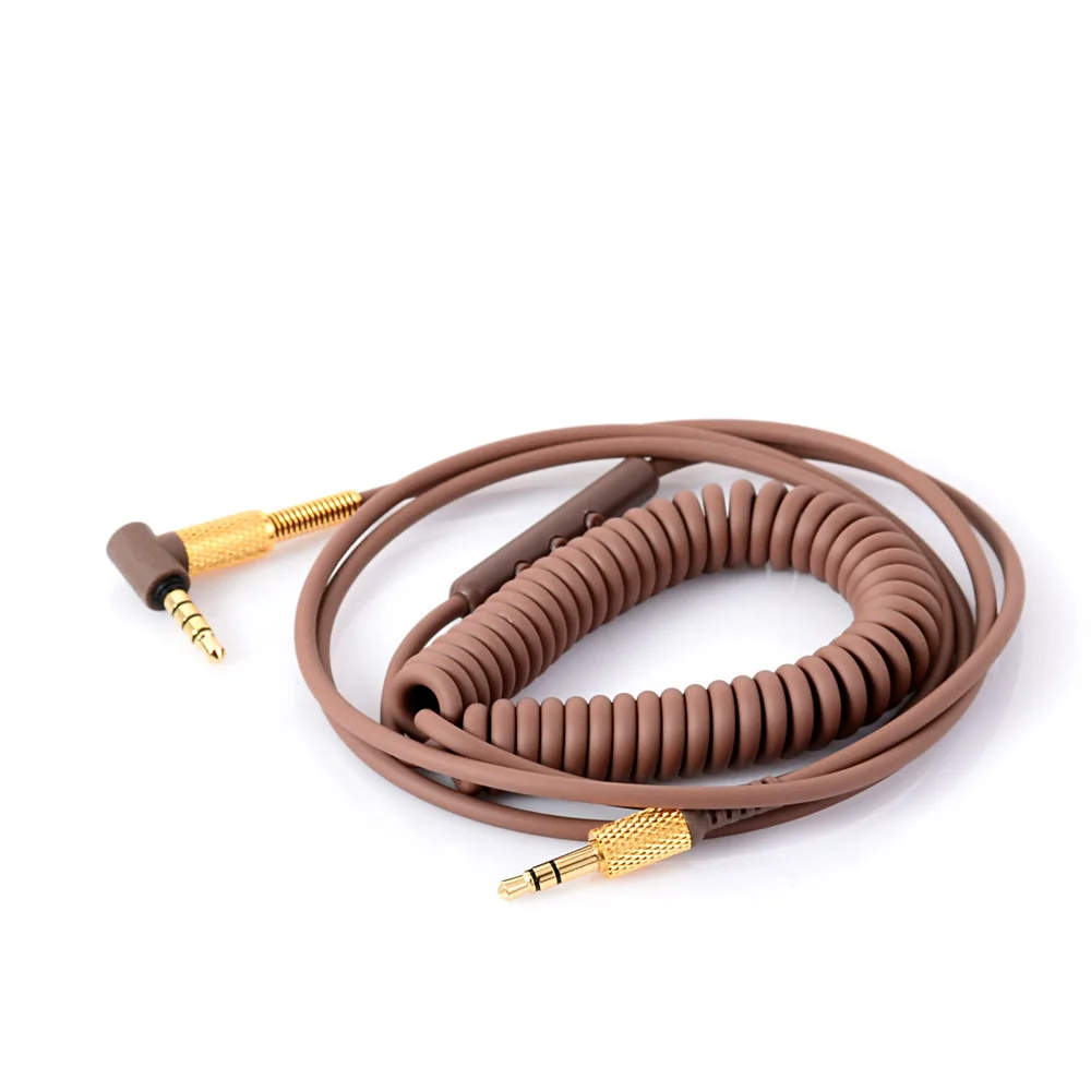 

LEMAX Headphone Drive-by-wire Brown color Cable For Marshall Major Major 2 Major II Monitor Voice Control Cable