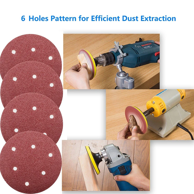 90pcs/Set 40-800 Grit Hook Loop Pads Sanding Disc Orbital Sandpaper Sheet 6 hole for polishing metal, wood, jade, furniture, etc 90pcs/Set 40-800 Grit Hook Loop Pads Sanding Disc Orbital Sandpaper Sheet 6 hole for polishing metal, wood, jade, furniture, etc