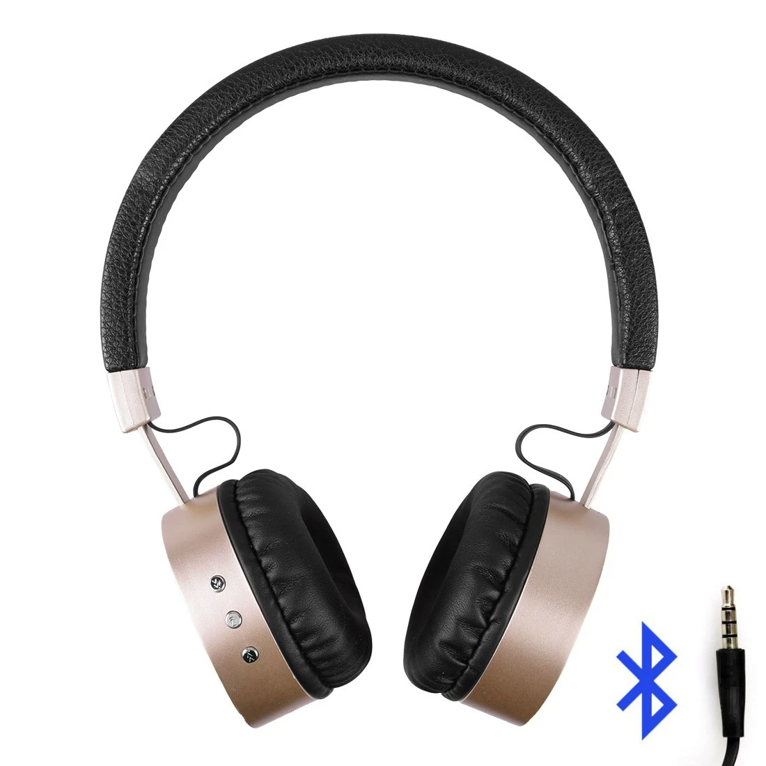 

Wireless Earphones Bluetooth Headphones Earphone Bluetooth+3.5mm Headset Stereo Metal Earphone Headphone Golden