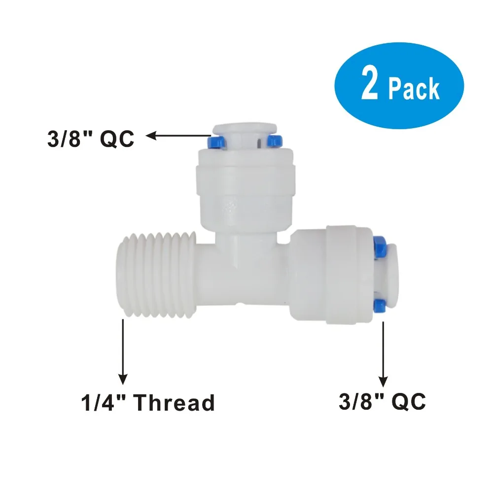 Т-образный разъем 1/4-дюймовый протектора Мужской (сбоку) x 3/8-inch трубки (средний) х 3/8 дюйма Tube Быстрый Место