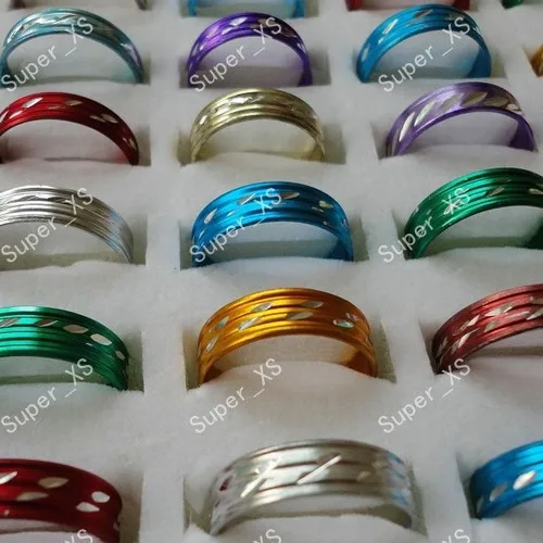 

200pcs Whole Jewelry Ring Lots Hot Sale Nice Pretty Multicolor Aluminum Alloy Rings Good Quality LB098 Free Shipping