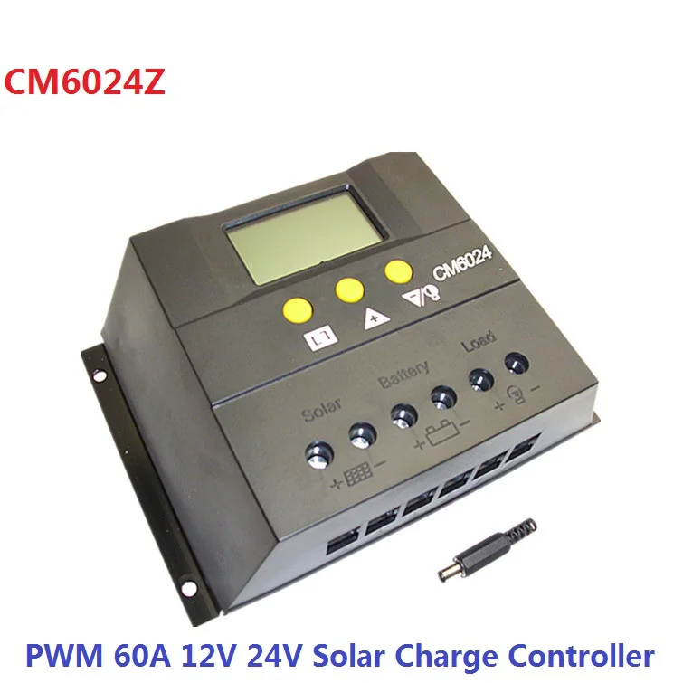 

CM6024Z 60A 12V 24V auto LCD display panel Battery Charge Controller Solar Home system indoor use