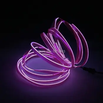 

2019 Cheap 360 degrees lighting LED Strip EL Wire Tube Rope Flexible Neon Light 2.3mm-skirt 3Meters Purpler Car Inside Decoratio