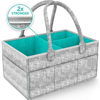 

Baby Diaper Caddy Nursery Storage Bin and Car Organizer for Diapers and Baby Wipes