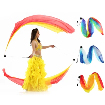 

Smooth Silk Veil Poi Balls Set Belly Dancing Yoga Costume Props 78.7 x 27.5in