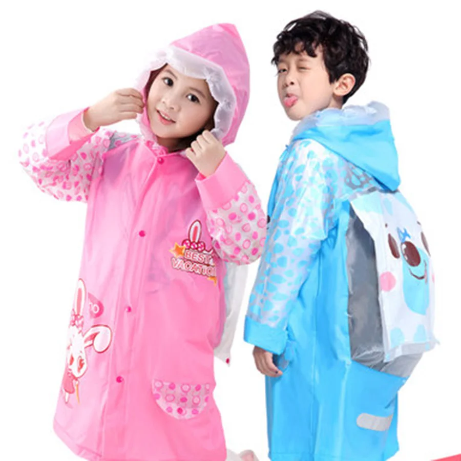 

Transparent Waterproof Rain Jacket Raincoat Long Poncho Children Cartoon Kids Toddler Capa De Chuva Infantil Rain Gear LZO059
