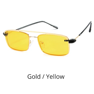 Ralferty, ретро квадратные поляризованные солнцезащитные очки для женщин и мужчин, металлические очки с магнитной застежкой, очки по рецепту, солнцезащитные очки D060 - Цвет линз: Gold - Yellow