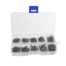 500 шт Малый Размеры черный пресной воды рыболовный крючок Открытый Отдых Рыбалка Крючки комплект Рыбалка снасти Интимные аксессуары с Пластик коробка P40