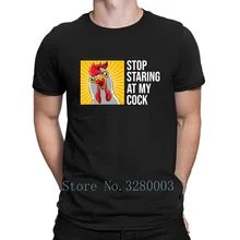 Camiseta transpirable de manga corta ajustada a medida para primavera y otoño con estampado de pollo de Stop Staring At My Cock