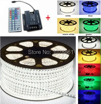 

100% quality 110v / 220v High voltage 5050 led strip light waterproof IP66 RGB white + 1pcs 44key IR controller