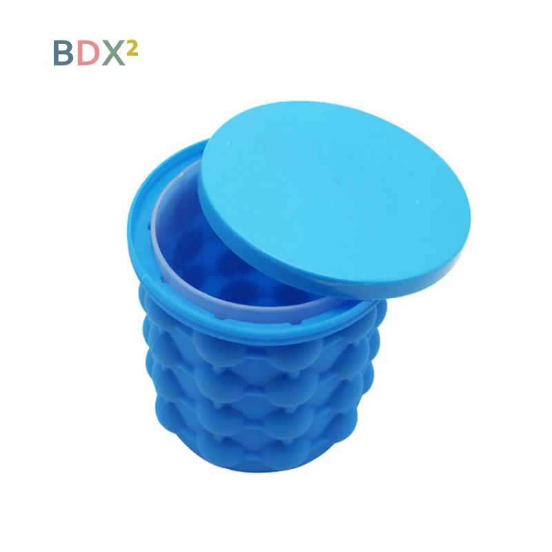 Silicone Ice Bucket Ice Cube Cup Beer Wink Soft Drinks Cooler With Cover Cooler Tool for Cola