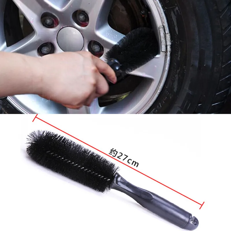 Useful car tyre Cleaner Accessories black round head Vehicle wheel tire rim scrub brush Auto Motorcycle washing cleaning tools