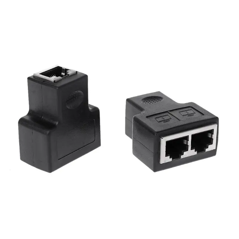 2 шт. RJ45 от 1 до Женский переходник CAT5/CAT 6 для сети Ethernet LAN сплиттер | Компьютеры и