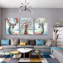 Красочные животные оленя Абстрактная живопись Diy цифровая картина маслом цифры Современная Настенная картина для картина на стену для дома