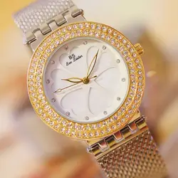 Модные серебристые женские Роскошные Кварцевые часы Женские часы со стразами деловые наручные часы модные женские часы
