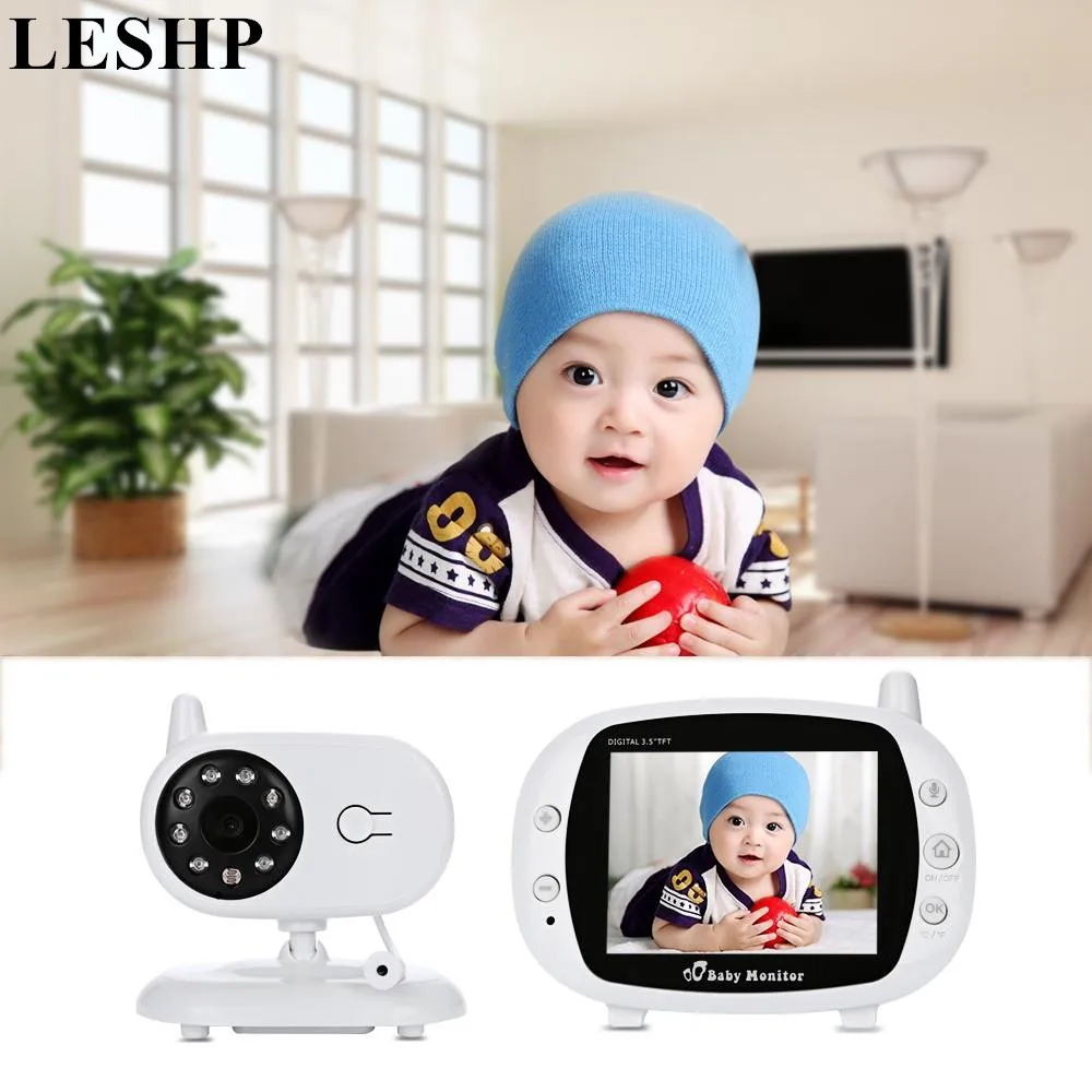 

LESHP Wireless Video Audio Baby Monitor 3.5 inch LCD Night vision Intercom Lullabies Temperature sensor Babysitter Camera