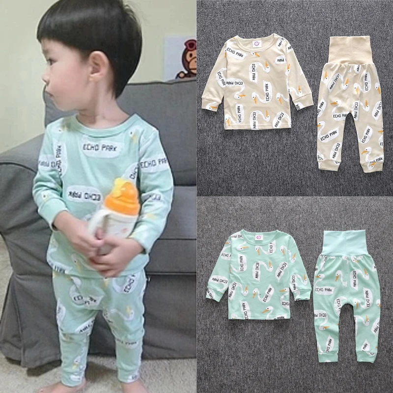 

SY116 2018 new boys and girls children cotton cloth long sleeve T shirt and long pants 2 pcs. pajama set Chidlren clothes set