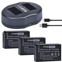 PowerTrust 3 шт. 1200 мА · ч Φ EN EL20 аккумулятор + двойное зарядное