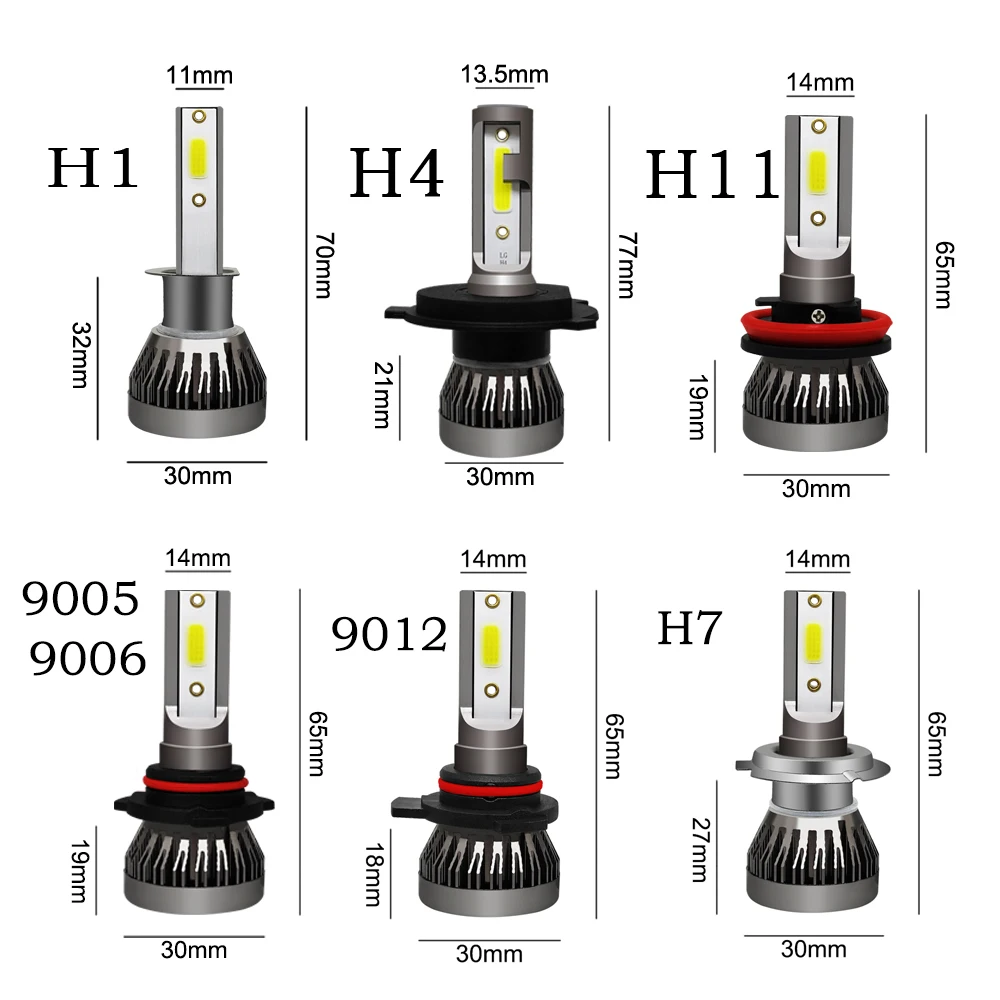 Светодиодная лампа для автомобиля H4 H7 H8 H11 HB2 HB3 HB4 9005 9006 H3 9012|Передние LED-фары авто| |