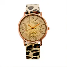 Marque de mode Hommes Femmes Unisexe Grand Nombre Quartz Montre PU Bande de Cuir boîtier En Alliage couverture arrière en acier inoxydable Robe Horloges