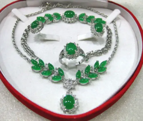 

Hot sale new Style >>>>>fine green stone/stone necklace pendant/bracelet/earring/ring set