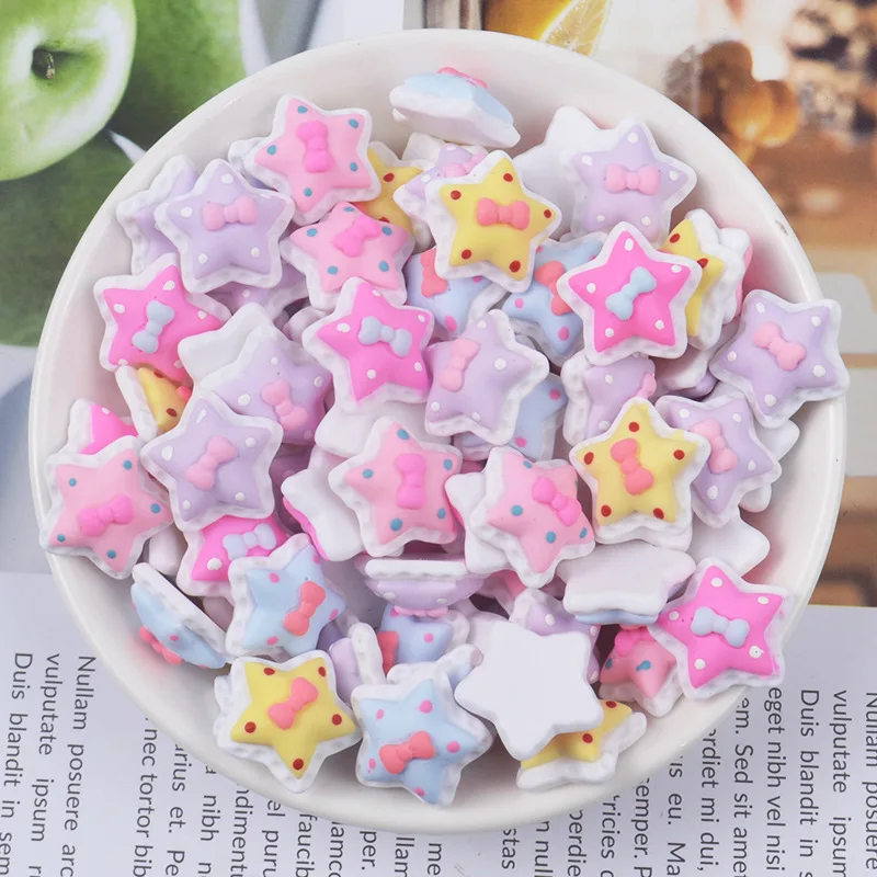 

10Pcs/lot Cartoon Star Flatback Resin Cabochon Scrapbooking Fit Phone Embellishments Decoration Crafts DIY Cabochons Accessories
