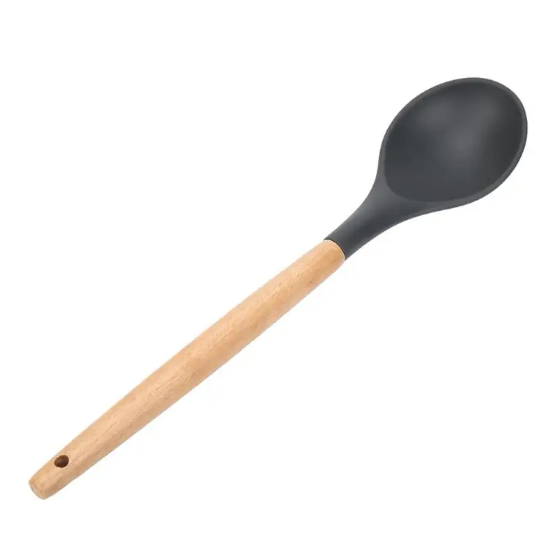Деревянная ручка Силиконовая кухонная утварь лопатка антипригарная кухонная утварь кухонная посуда инструмент для выпечки лопатка Черпак ложка