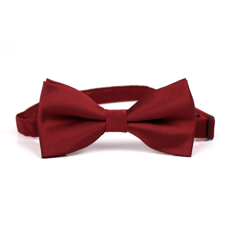

Solid Striped Wine Red Best Bow Tie for Men Bowtie Fashion Mens Bow Ties for Wedding Party Butterfly Knot Necktie with Gift Box
